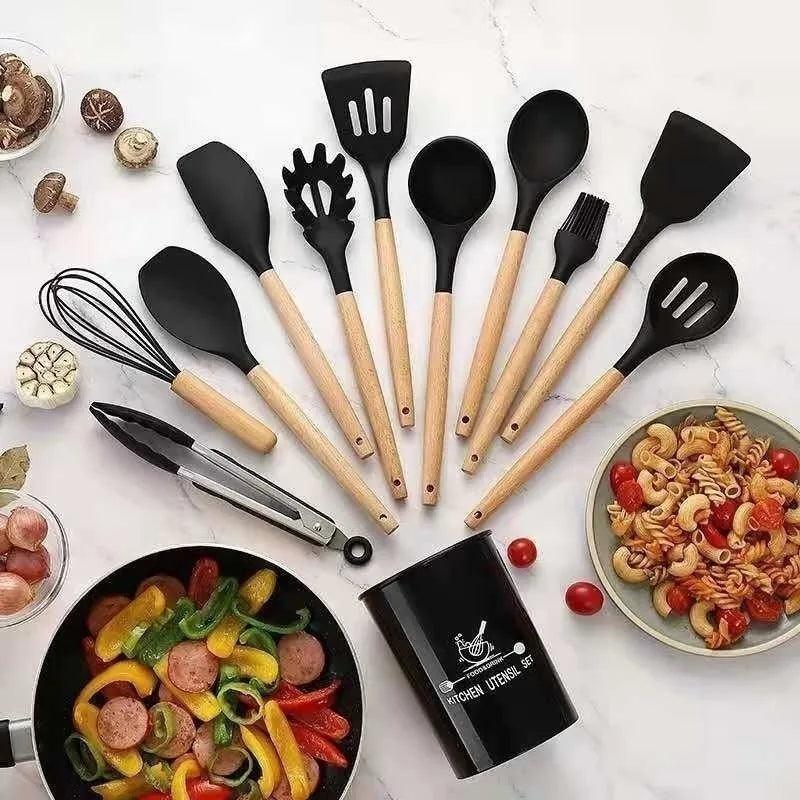 Jogo de cozinha Kit C/12 colheres de Silicone